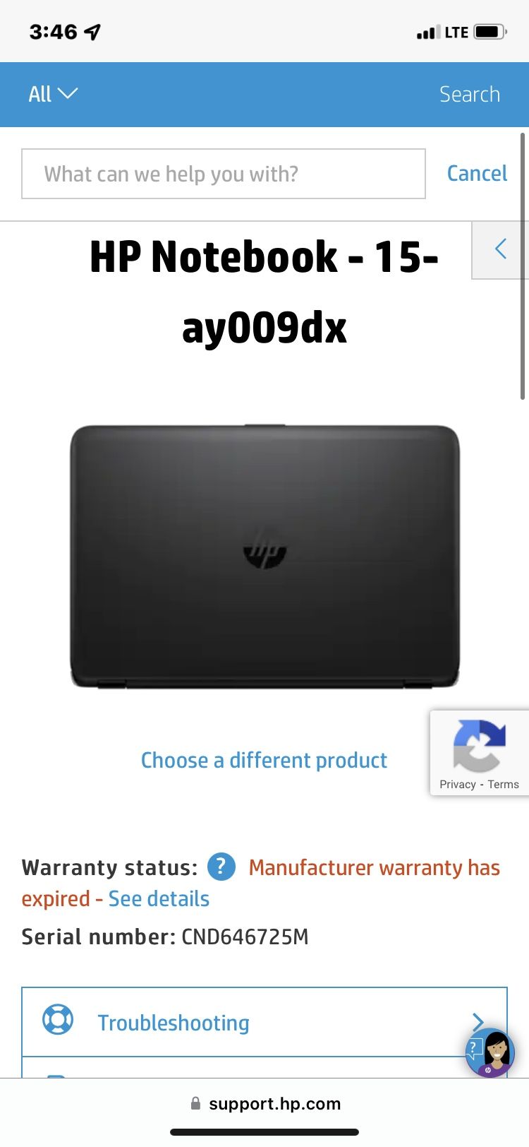 HP Notebook - 15- ay009dx