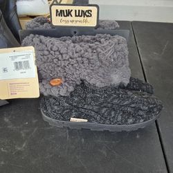 Muk Luks Women's Tall Knit Foldover Slipper Boot NEW