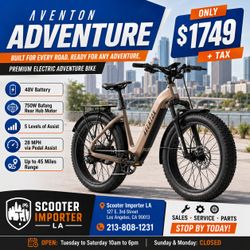 ⚡ Aventon Adventure 750W Fat Tire E-Bike | 28 MPH | $1749