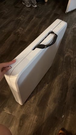 White Hard Carry Case table with Handle