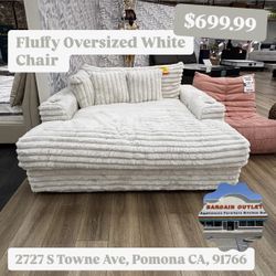 White Fluffy Oversized Chair 