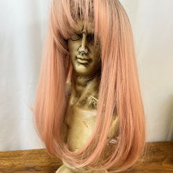 Human Hair- Long Pink Ombré ThickLace Wig