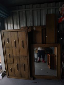 Tall Wood Dresser with Six Drawers dresser set