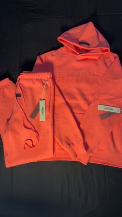 Fear of God Essentials Hoodie and Sweatpants Coral set Size -S