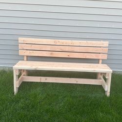 Wooden patio bench