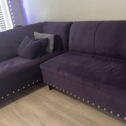 Custom purple sectional couch- First come first serve. Need gone this week due to move.