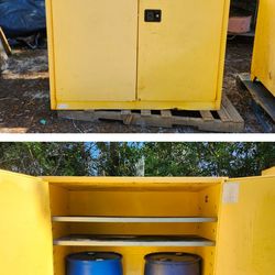 Flammable Cabinet Safety Yellow 110 Gallon Fire Locker $4000 New 70x59x38