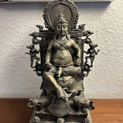 Lord Kuber Idol from Nepal | Nepalese Statue Solid Brass Vintage