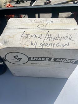 Spray in bed liner kit with hardener and gun