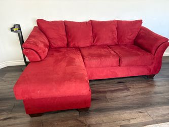 Red  Sectional Sofa with Chaise