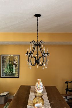 Black Chrystal 6-Light Chandelier