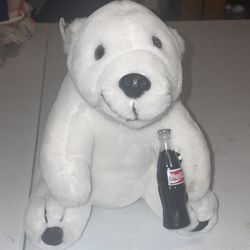 Coca Cola Polar Bear With Coke Bottle Collectible 1993 7" Vintage 
