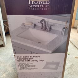 31 in Solid Surface silver Ash Vanity Top (Brand New)