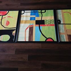 Set Of 3 Abstract High Quality Prints by artist Gregory Garret 36"×36"