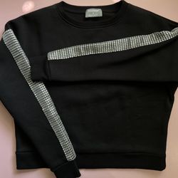 Black Crewneck with Rhinestones