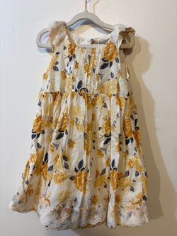Tahari Girls’ Floral Dress with Lace Trim – Size 2T