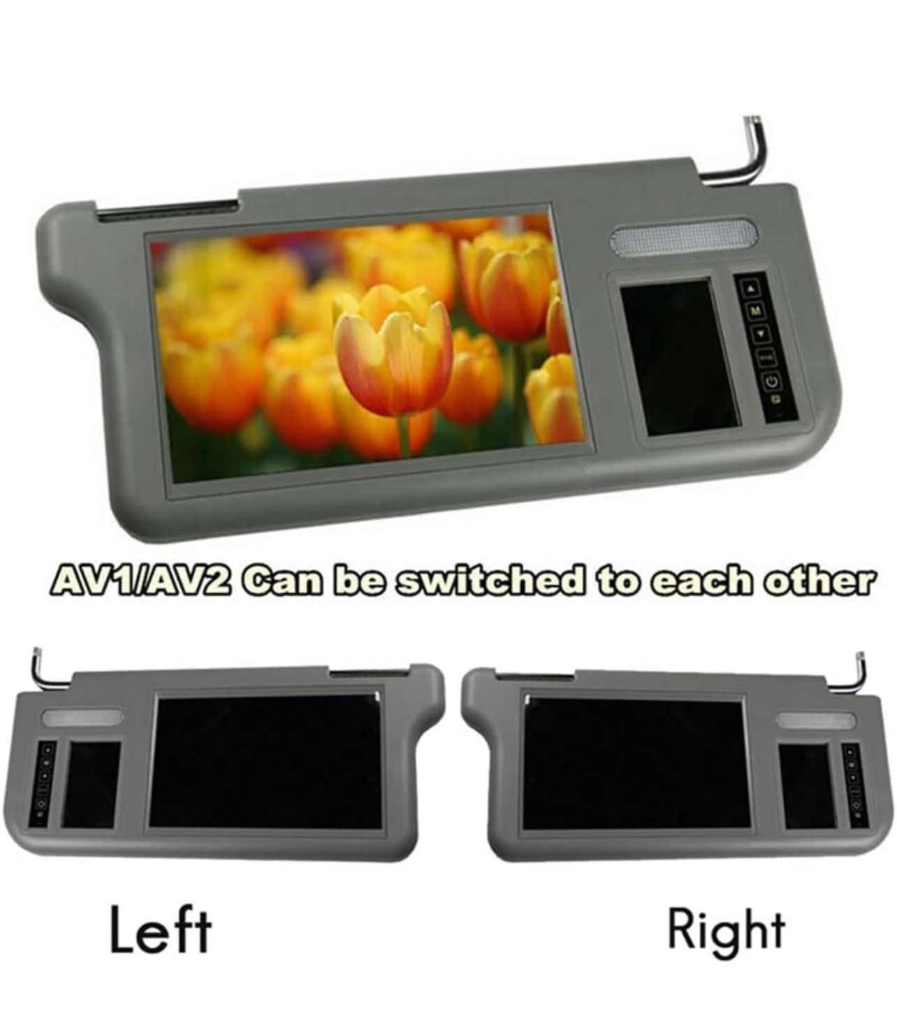 7” LCD Sun Visor Monitors Left & Right Included 