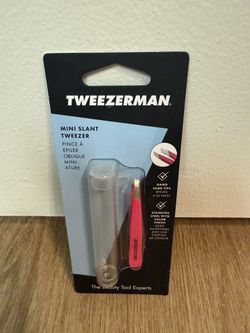 Brand New Tweezerman Mini Slant Pink Tweezers
