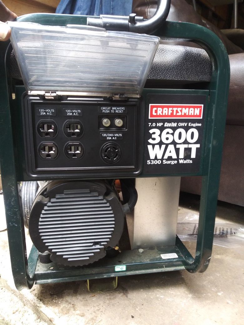 Craftsman 3600W 7HP Gas Generator