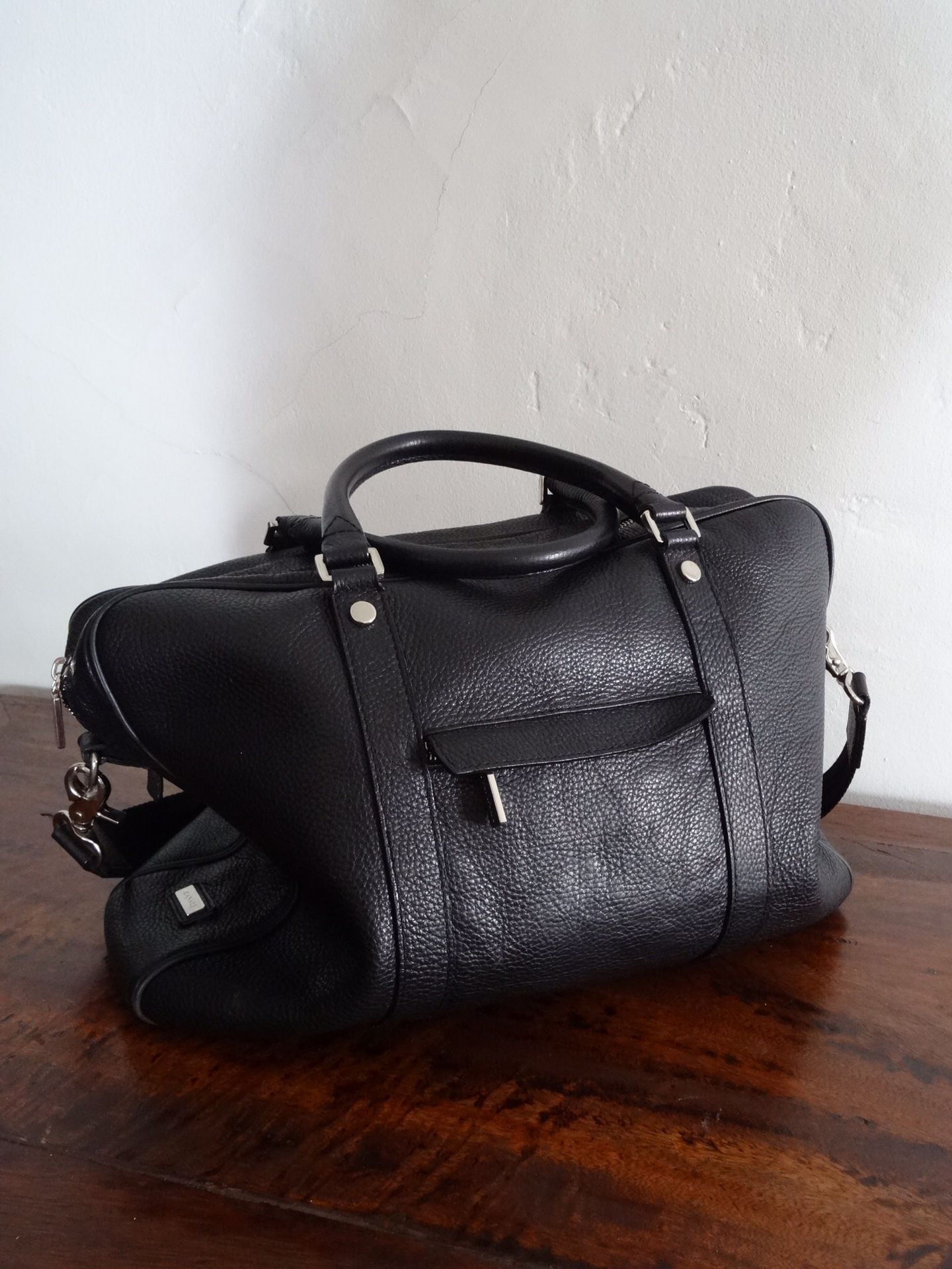 Canali Black Learher Crossbody/Shoulder Bag/Messenger Bag