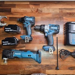 Makita Drill Impact Oscillating Saw Set 18v Kit