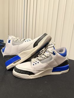 White and blue Jordan 4