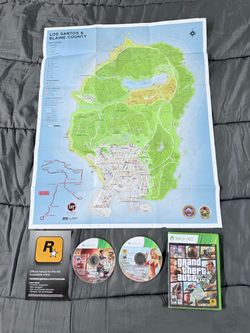 Rockstar Games Grand Theft Auto V Los Santos & Blaine County Map Insert Xbox 360