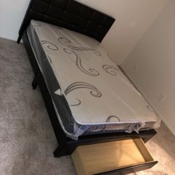 Full size bed frame with the mattress and free delivery and  All new furniture