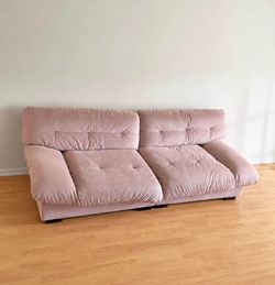 Pink Plush Sofa