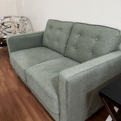 ZINUS Lauren Loveseat Couch, Sofa, Button Tufted Cushions, Pear Green