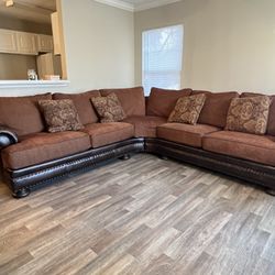  Barnhardt Real Leather Sofa Sectional 