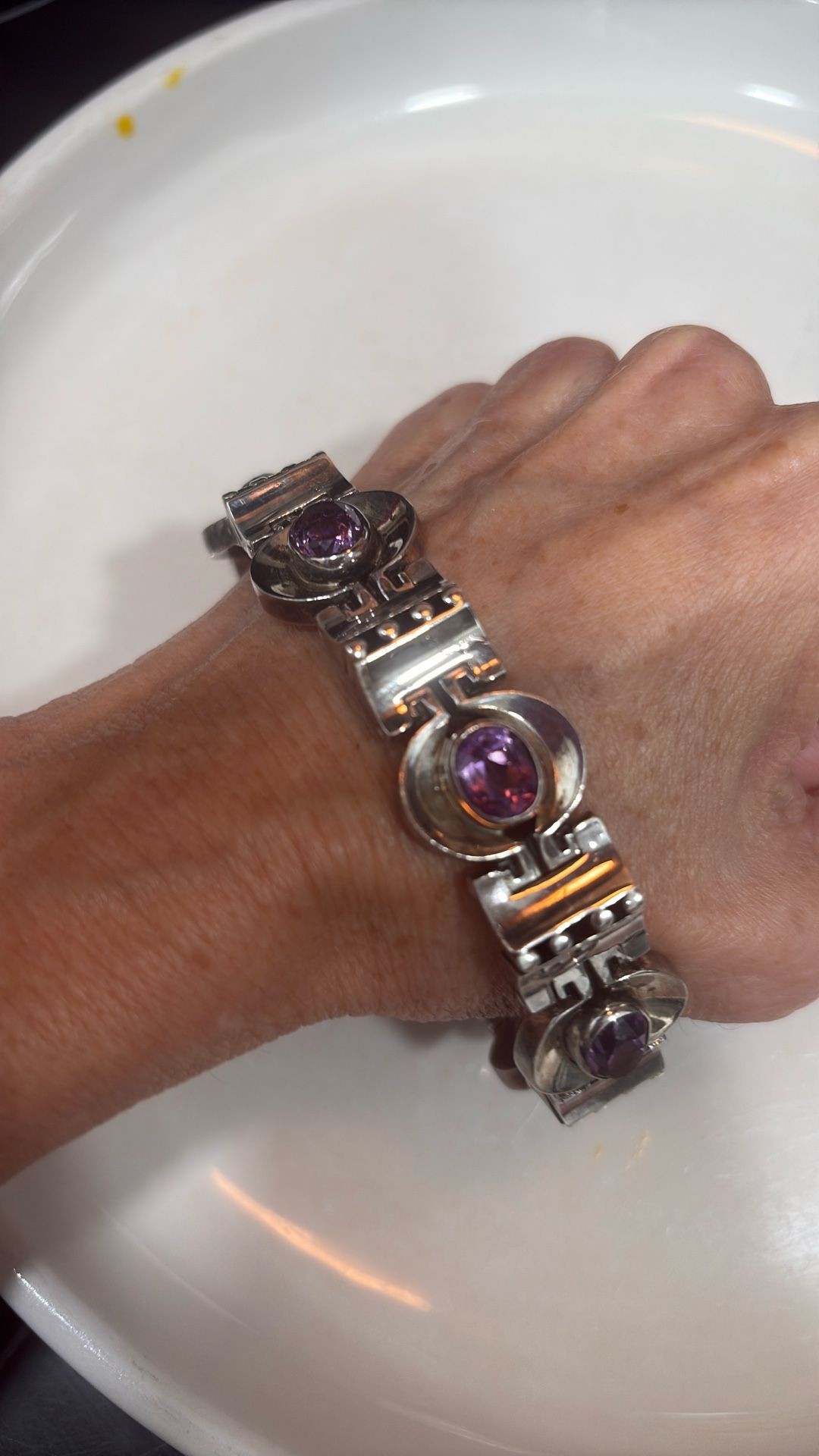 Vintage Los Ballesteros Rare Sterling Silver 970 Grams Bracelet