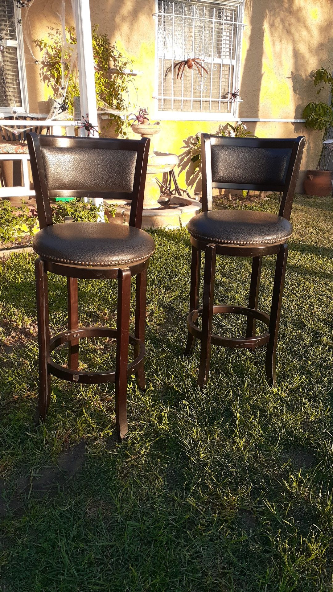 Leather high stools