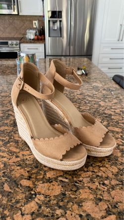 Tan wedge sandals size 8.5