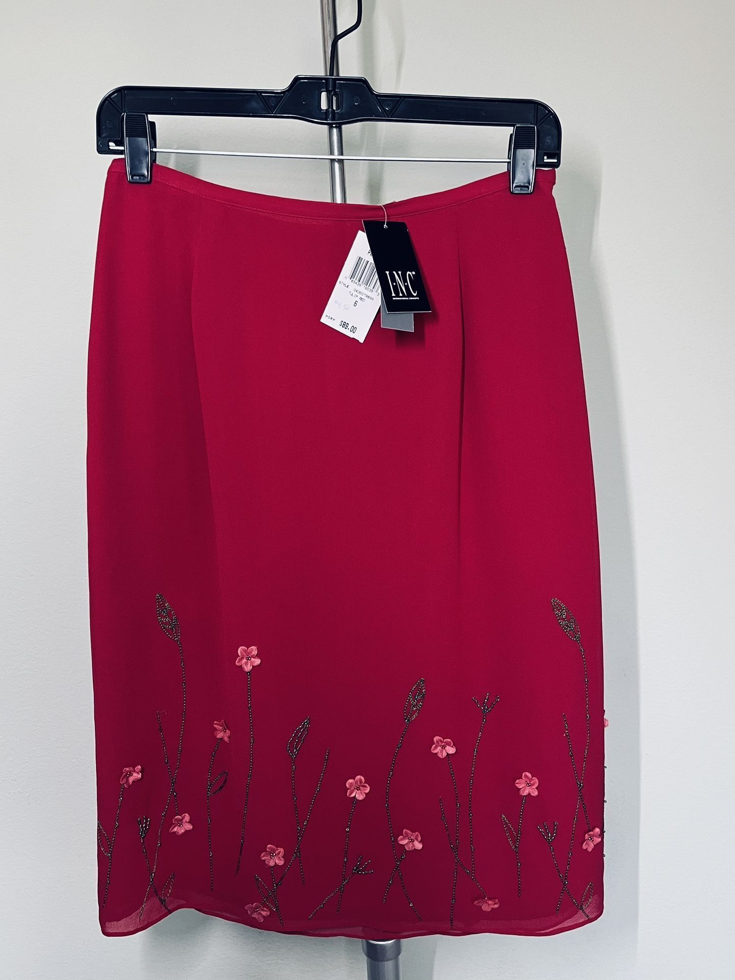 New! INC Floral Pencil Skirt, Size 6