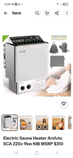 Electric Sauna Heater 9kw NIB MSRP $310