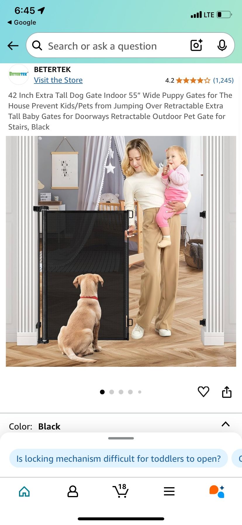 42 Inch Extra Tall Dog Gate Indoor 55” Wide Puppy Gates for The House Prevent Kids/Pets from Jumping Over Retractable Extra Tall Baby Gates for Doorwa