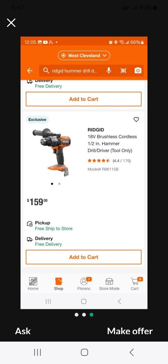 18v Ridgid Ham.Drill+max Batt+charger