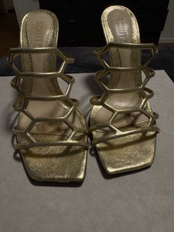 Schutz woman heels gold sandals size 7