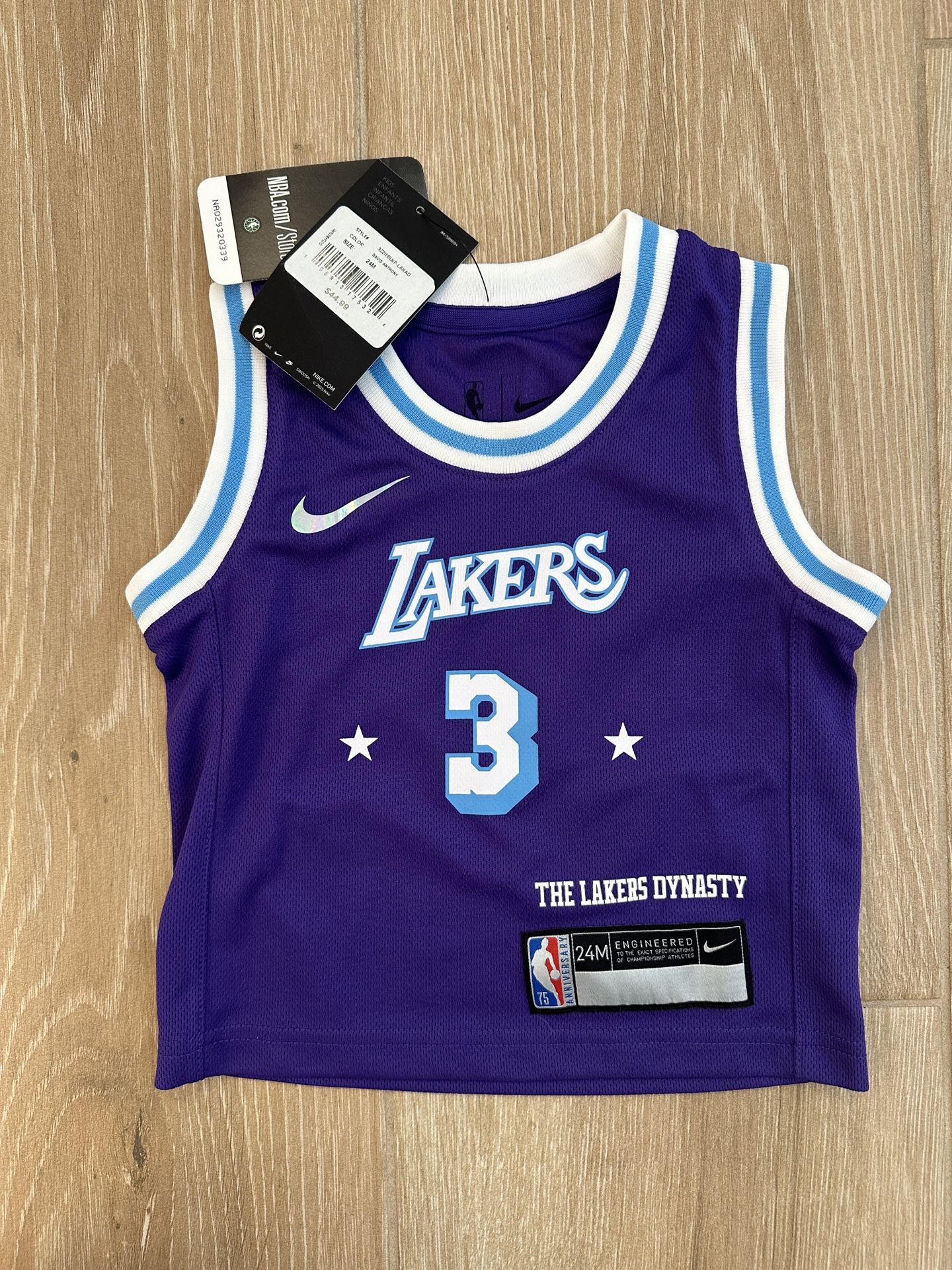 2021-22 Nike 75th Anniversary Los Angeles Lakers Anthony Davis City Infant/Toddler Jersey