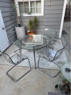 IKEA indoor glass table set