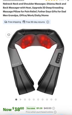 Neck and back massager with heat