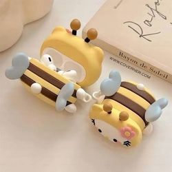 Hello Kitty Cute Bee-Themed for Airpods Protective Case - Soft Silicone Cover AirPods 4
