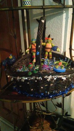 Multiple lighted Easter baskets