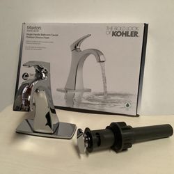 Kohler Bathroom Faucet. Chrome With Drain