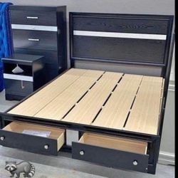 5 PCS BEDROOM SET QUEEN OR KING BED DRESSER NIGHTSTAND MIRROR AND CHEST FINANCE AND DELIVERY AVAILABLE 