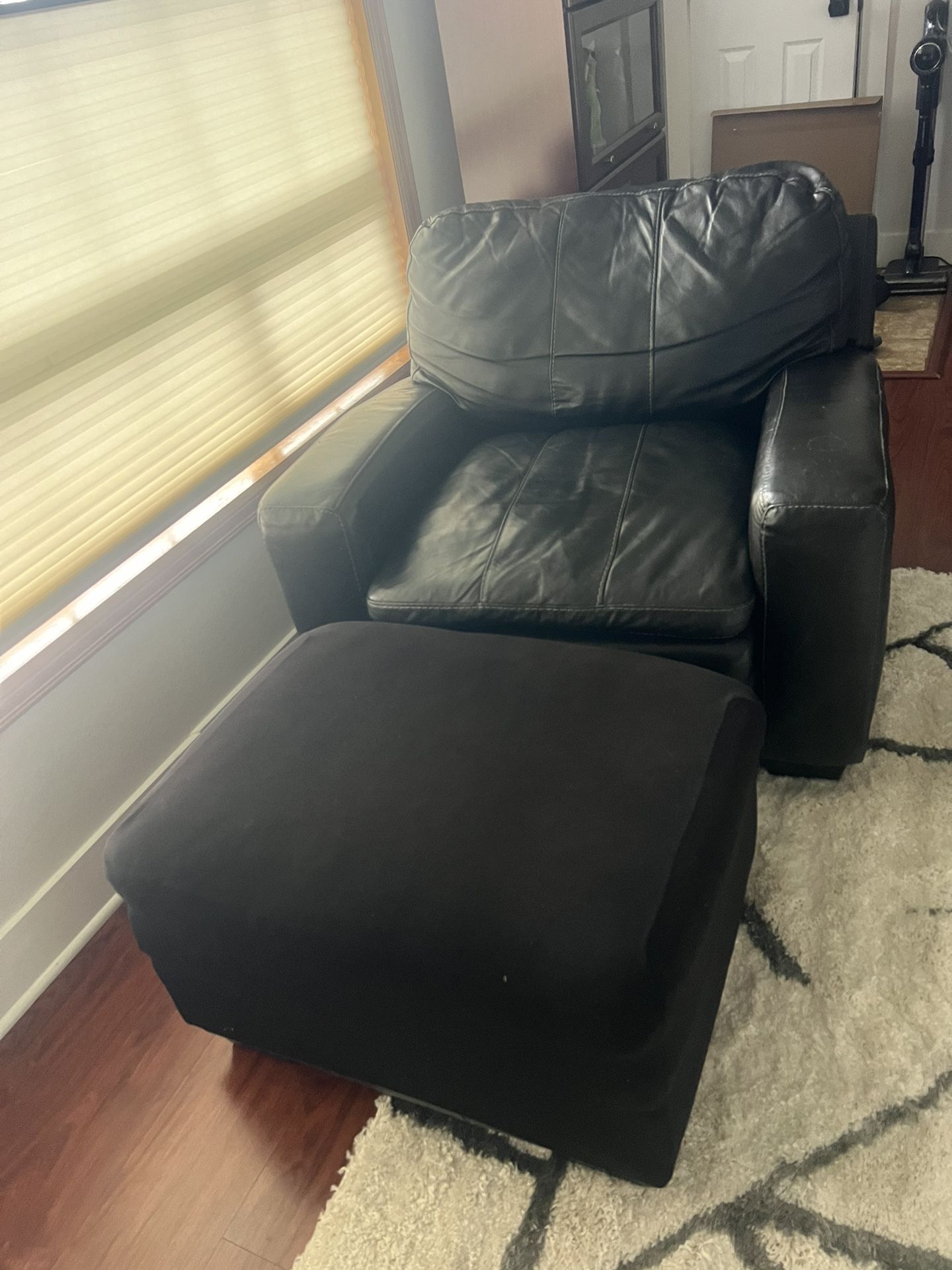 Ashley Leather Chair/ottoman