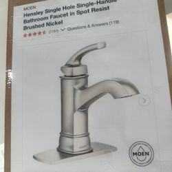 MOEN Hensley Single Hole Single-Handle Bathroom Faucet in Spot Resist Brushed Nickel