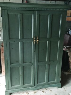 Photo Green Armoire with Fold Out Desk