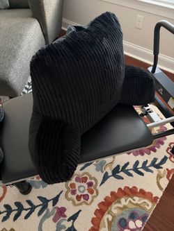 Large Black Reading Pillow with Armrests & Back Support